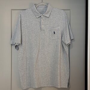 Polo by Ralph Lauren Gray and White Striped Shirt